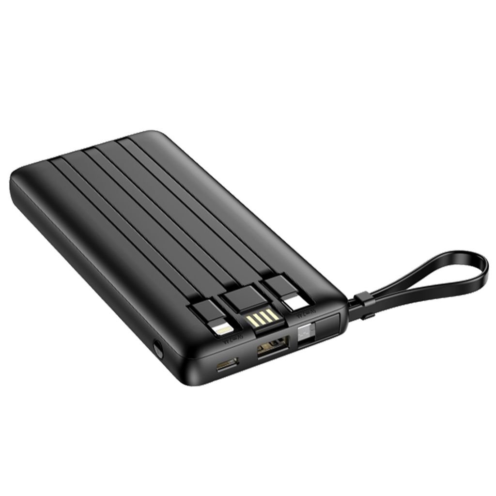 VEGER PowerIQ C10 Powerbank 10.000mAh – mit 4 integrierten Kabeln, LED-Display & Schnellladung – Bild 3
